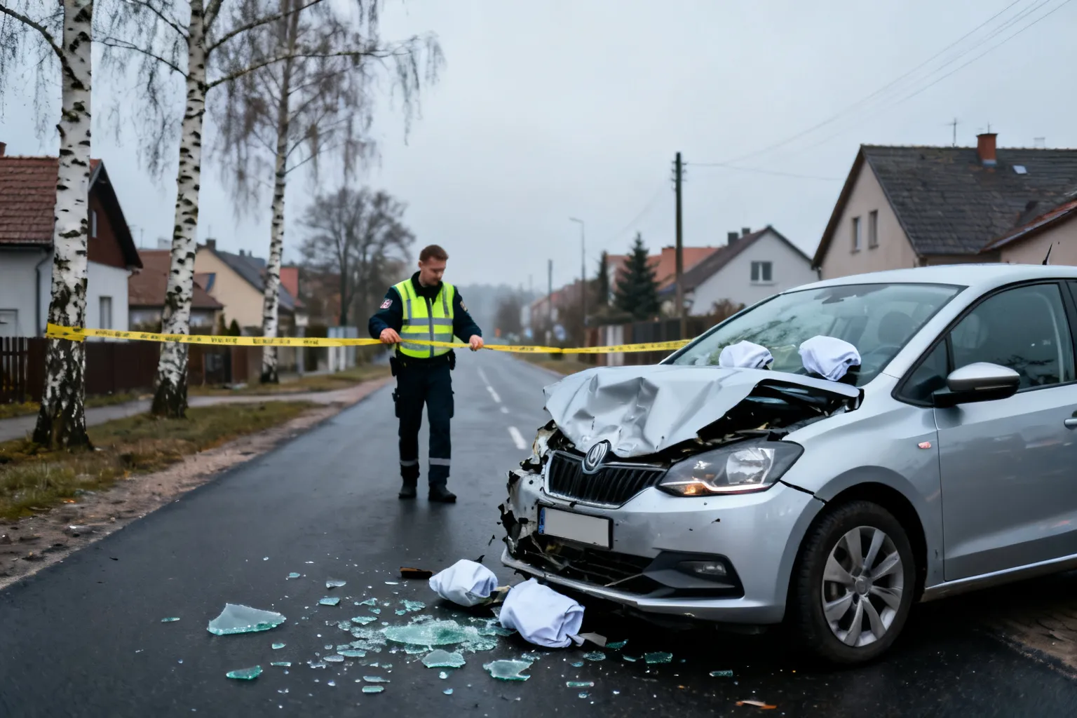 Wypadek Toyoty w Kurach (gmina Tłuszcz). 49‑letnia pasażerka nie żyje, kierowca uciekł