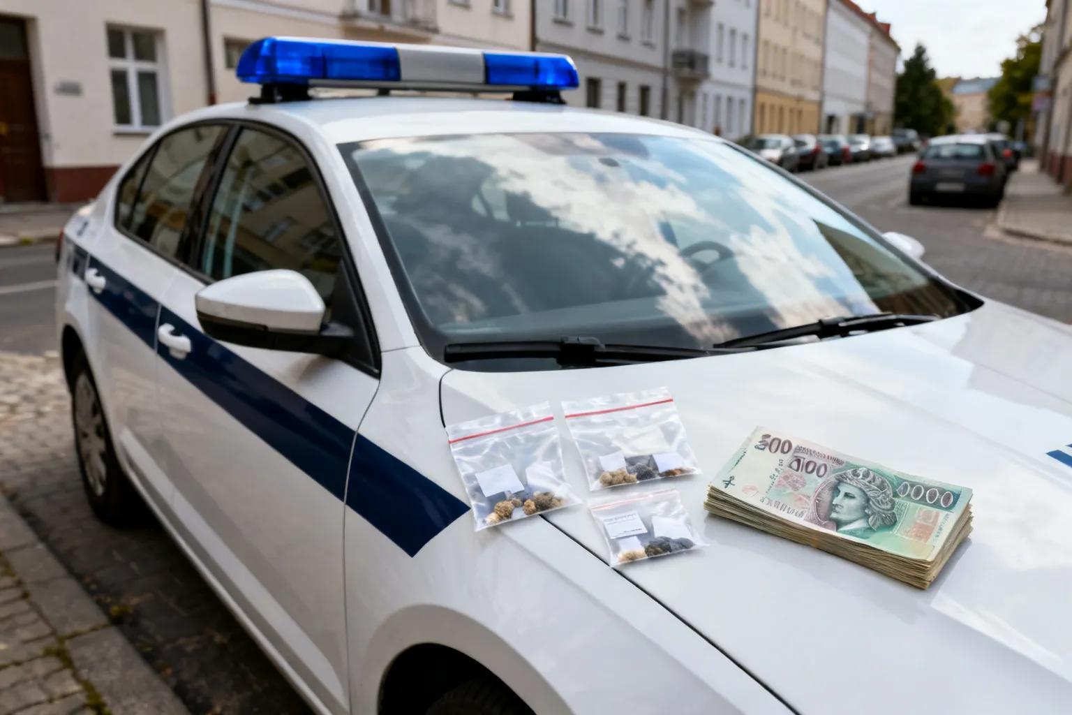 Diler zatrzymany na Pradze-Południe. Zabezpieczono narkotyki i 8 500 zł