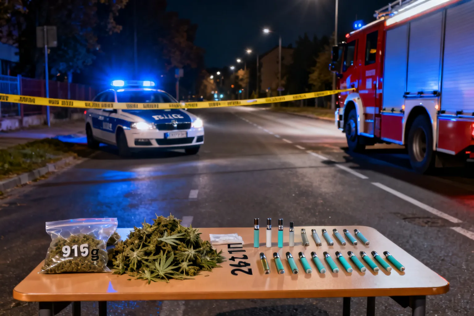 Zatrzymanie na Ursynowie. Zabezpieczono 917 g marihuany i 243 e‑papierosy z THC