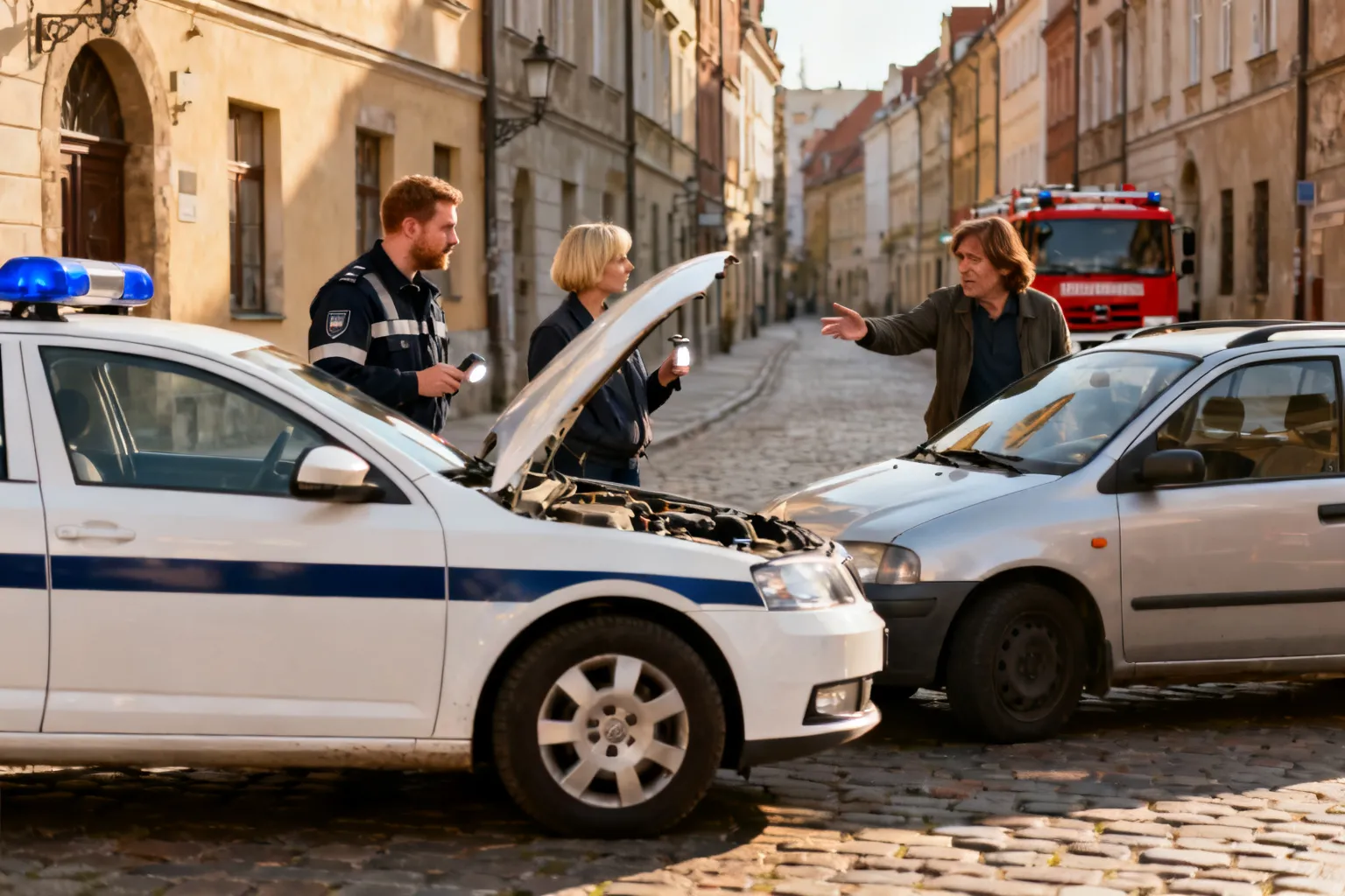 Dzielnicowi i strażnicy pomagają kierowcom na Starym Mieście