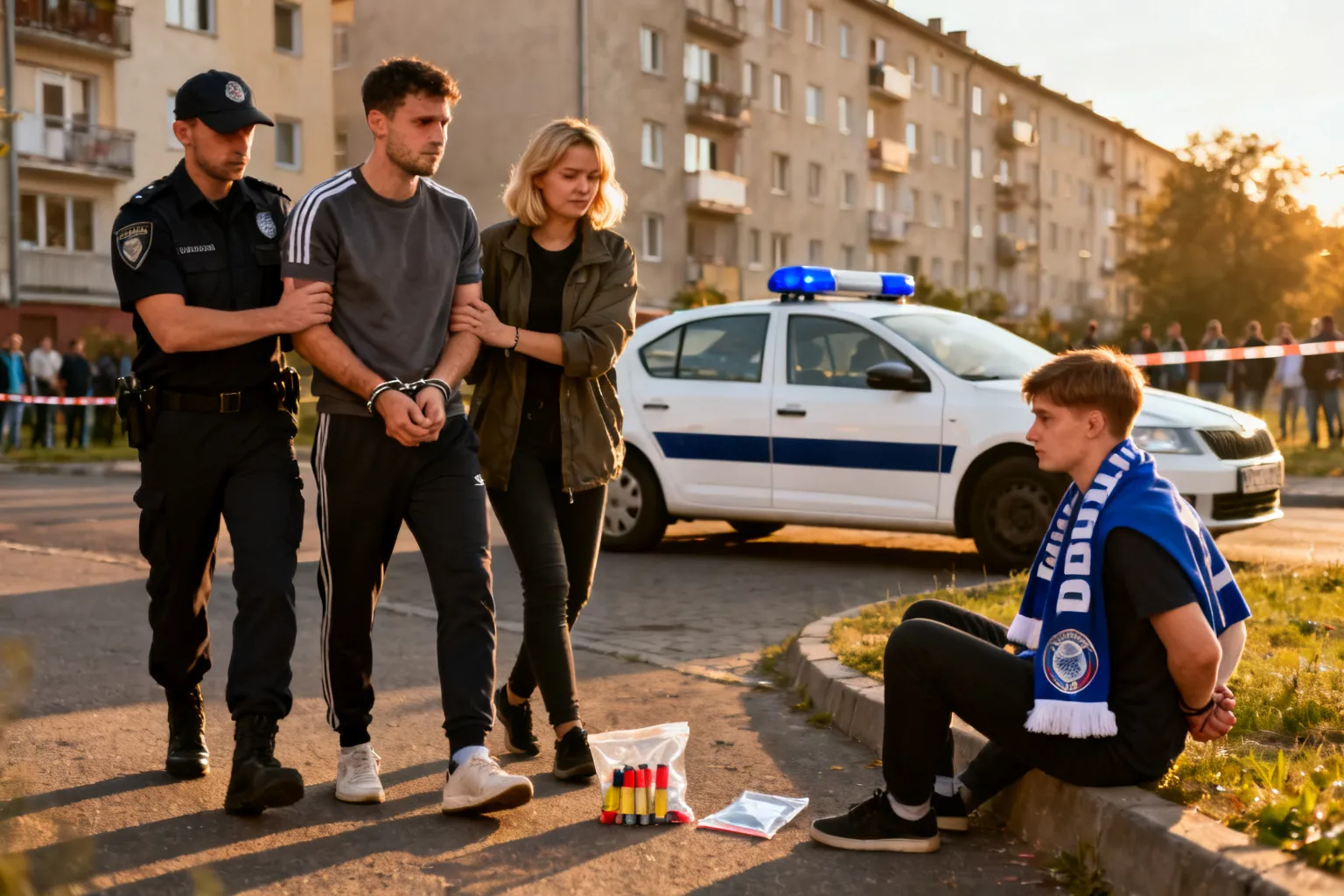 Trzech zatrzymanych po meczu w Pruszkowie — pirotechnika i podejrzenie narkotyków