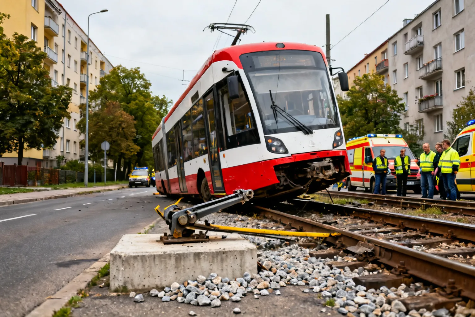 Tramwaj wykoleił się przy placu Inwalidów na Żoliborzu — linia 15 na objazd