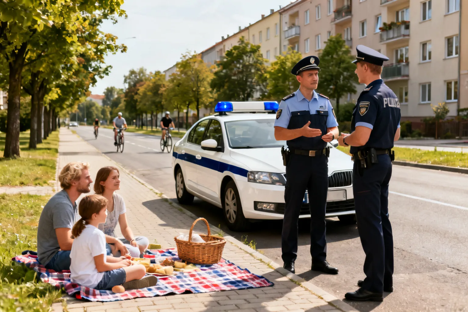Policjanci o bezpieczeństwie podczas pikników na Woli i Bemowie