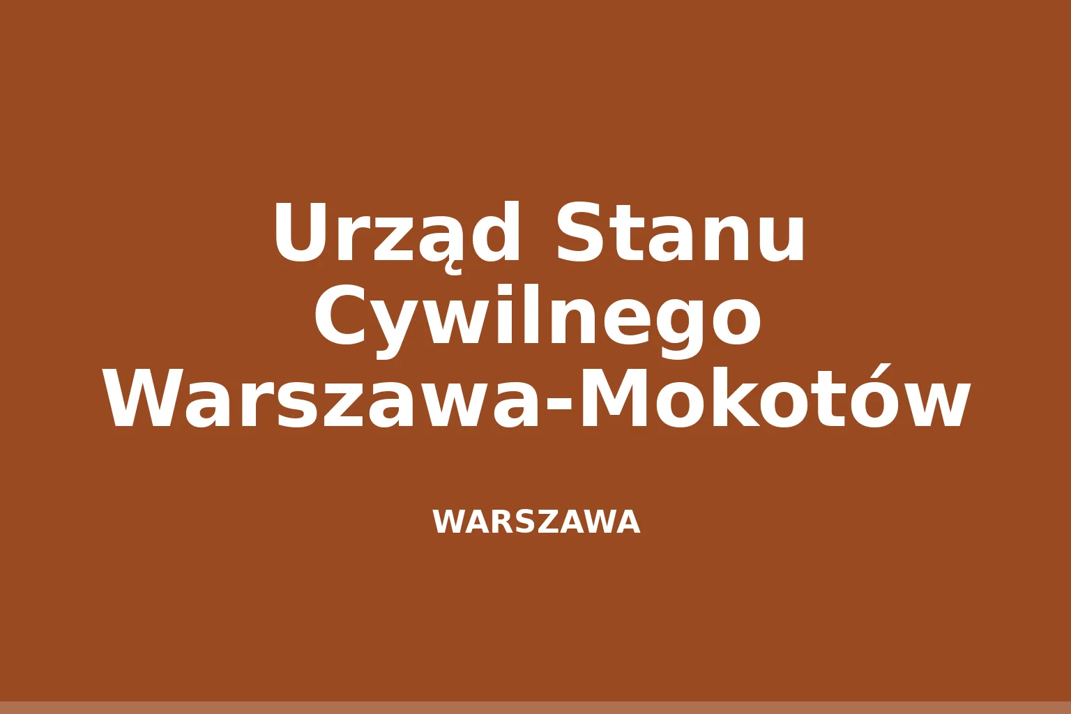 Urząd Stanu Cywilnego Warszawa-Mokotów