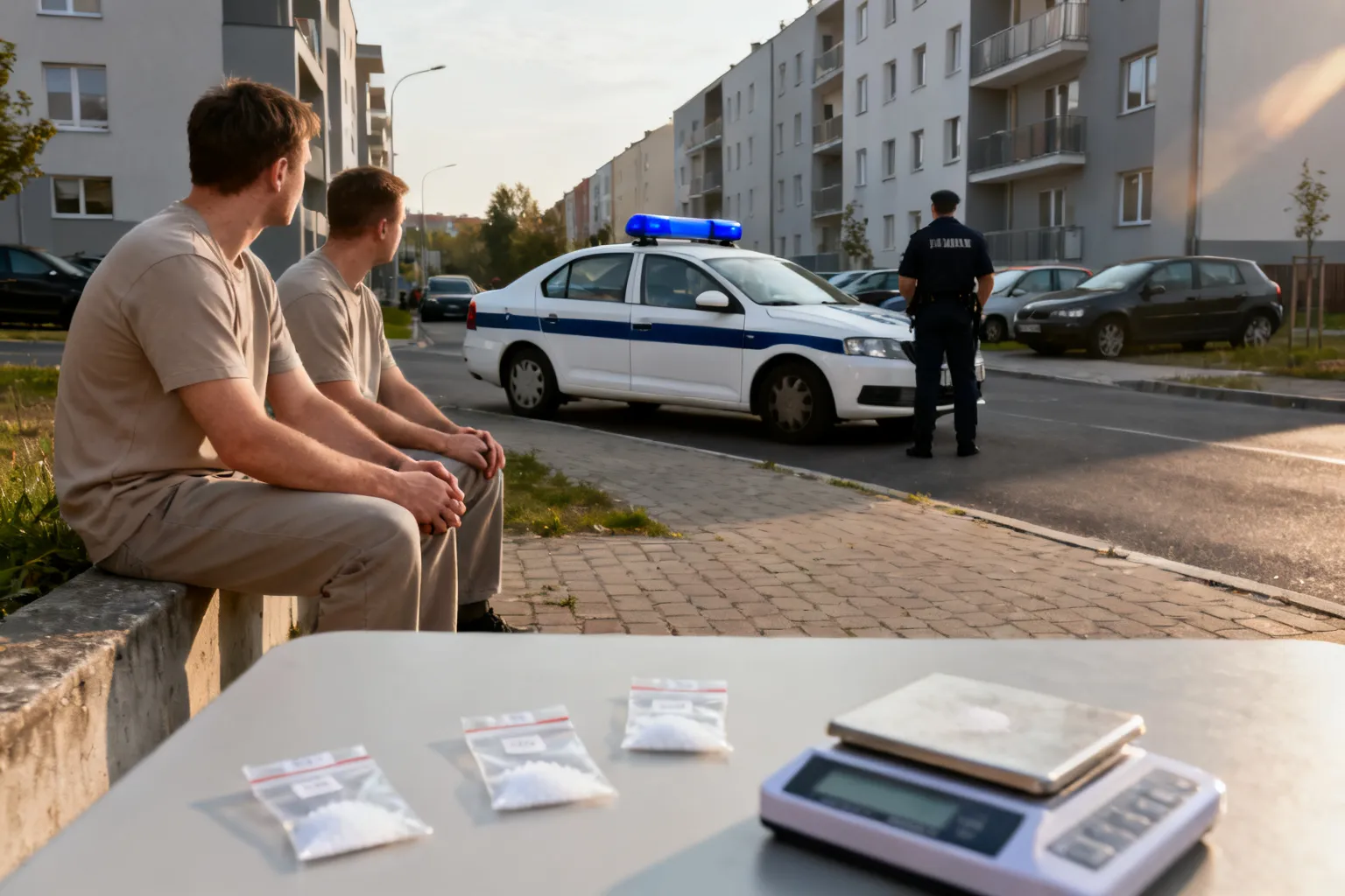Zatrzymani na Bielanach — dwóch mężczyzn z amfetaminą