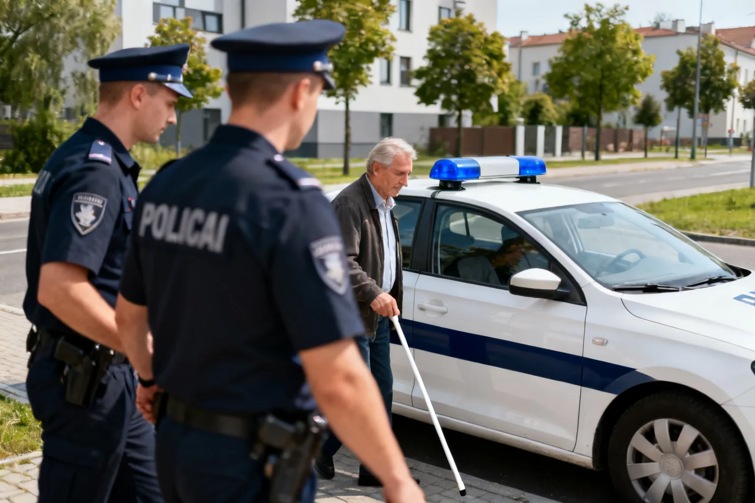 Otwoccy policjanci odnaleźli zagubionego niewidomego i głuchoniemego 52-latka