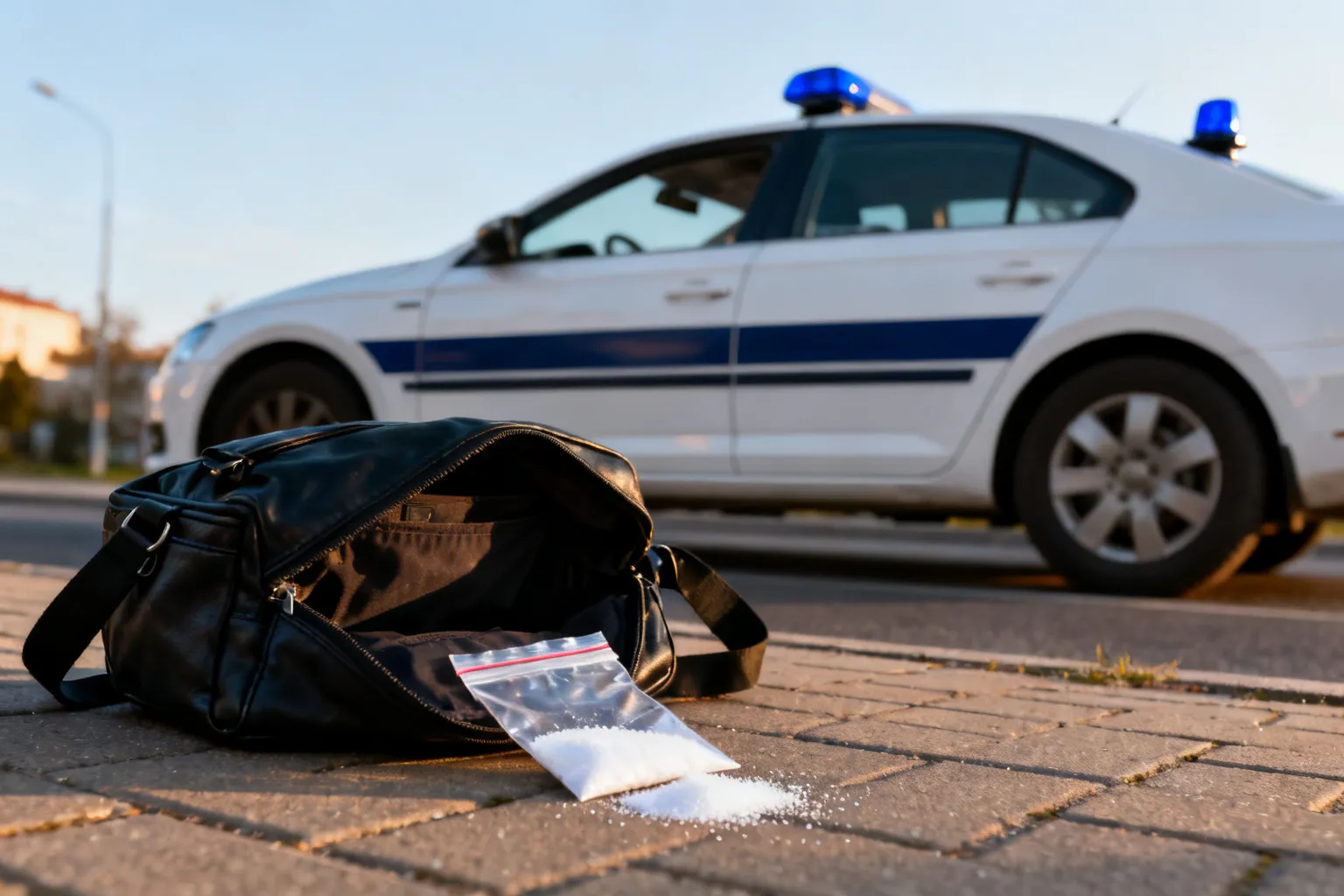 Metamfetaminę ukryto w czarnej męskiej torebce. Zatrzymano 33-latka