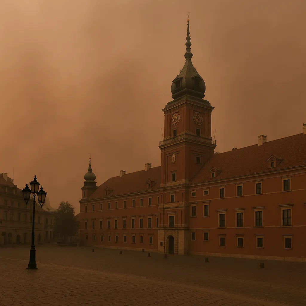 Dym z pożarów w Europie dotarł do Warszawy