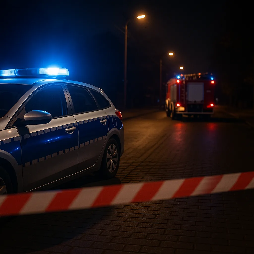 Policjanci z Pruszkowa wsparli ćwiczenia ratowniczo‑gaśnicze w Brwinowie
