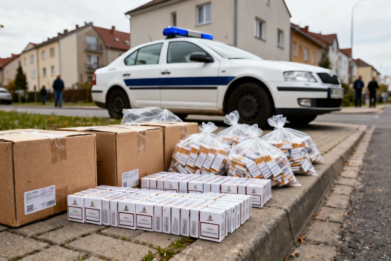 Zabezpieczono 6800 papierosów bez polskich znaków akcyzy w Mińsku Mazowieckim