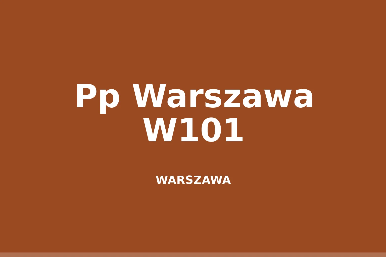 Pp Warszawa W101